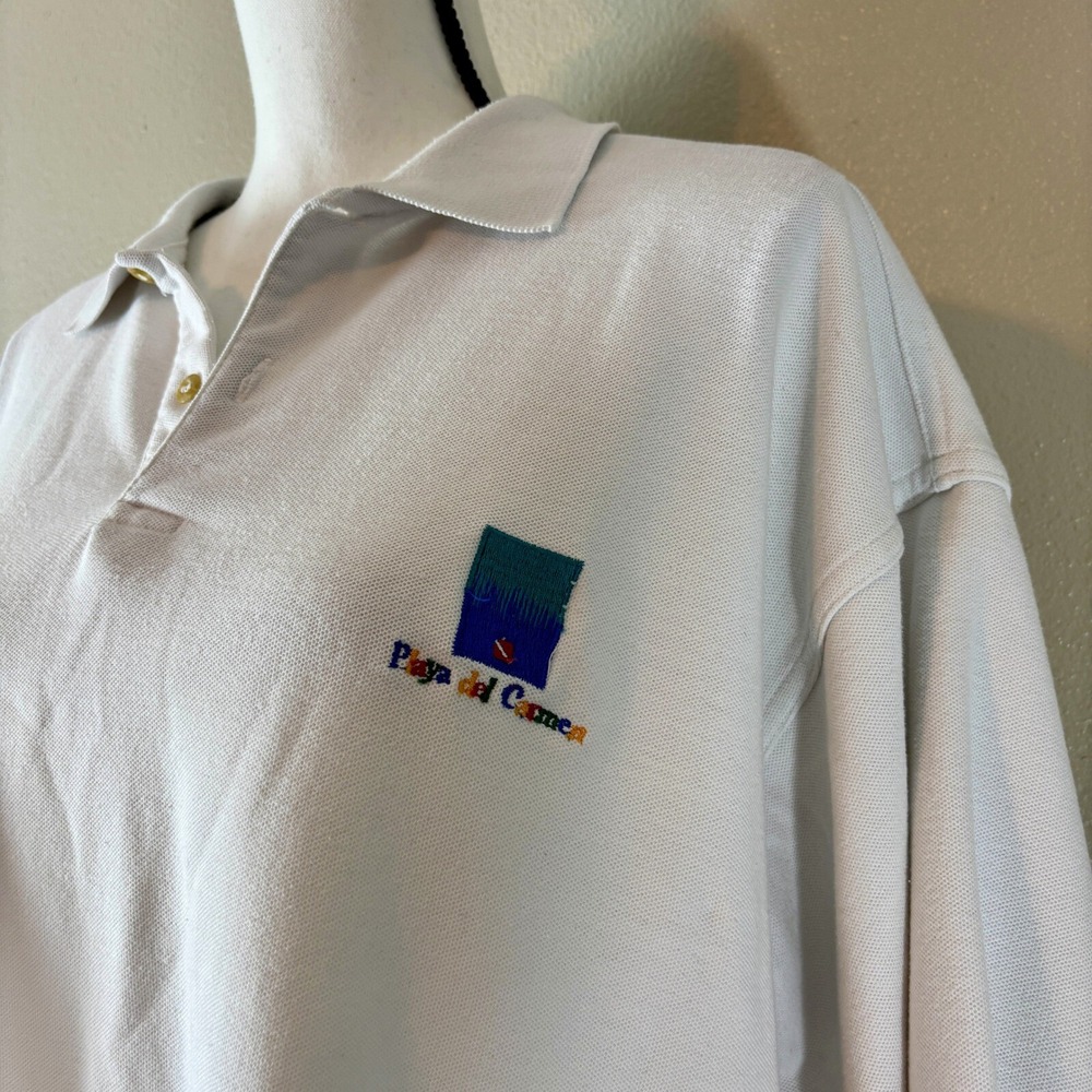 Playa del Carmen Mexico Souvenir White Golf‎ Polo Shirt Miro Men's XL Vacation - Picture 5 of 12